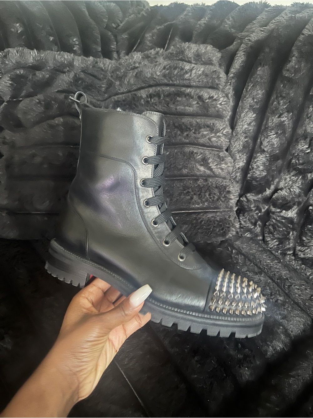 Christian Louboutin Leather Combat Boots